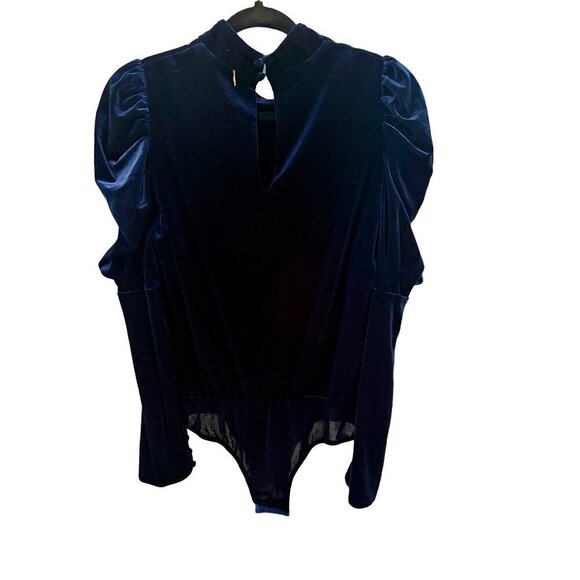 NWT MISA Los Angeles‎ Bodysuit Size Large Velvet Midnight Blue Dita - Picture 4 of 6
